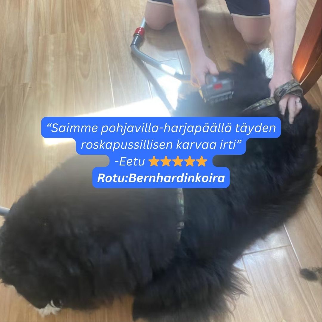 EasyGroom™ - 4 in 1 Imuriin sopiva Irtokarva- Ja Pohjavillaharjasetti, Sotkutonta Lemmikin Harjausta.